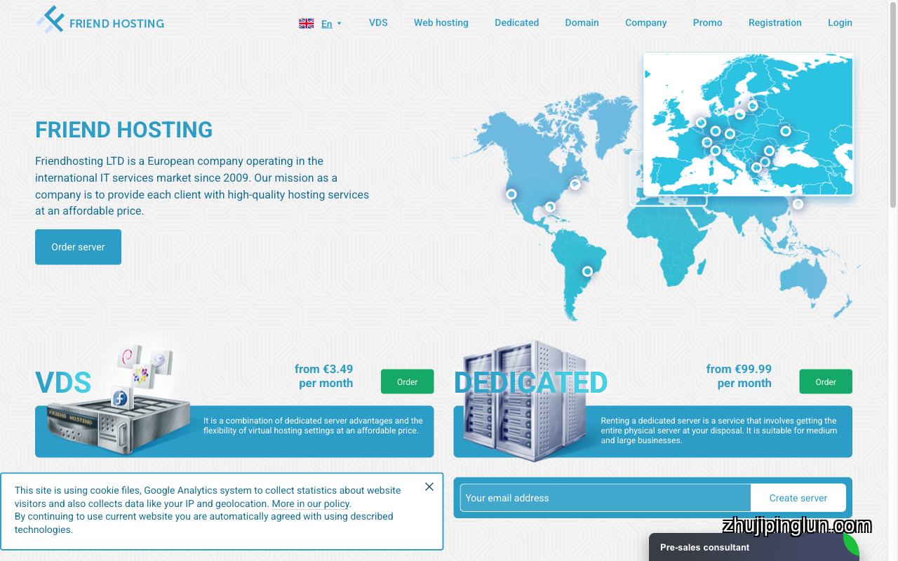 Friendhosting homepage