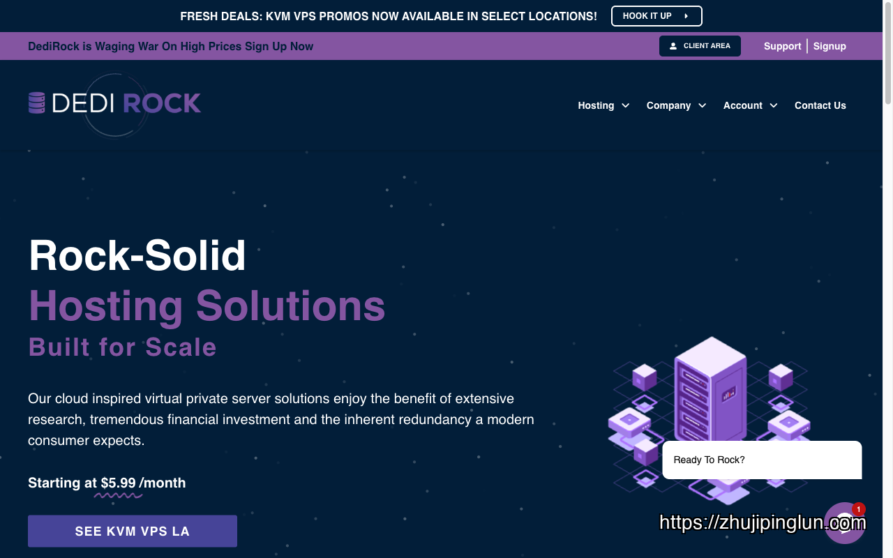 DediRock homepage